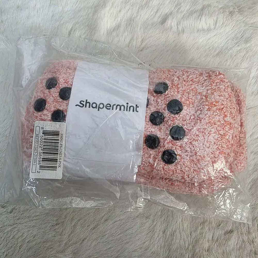 NWT Shapermint Pink Fuzzy Slipper Sock Small